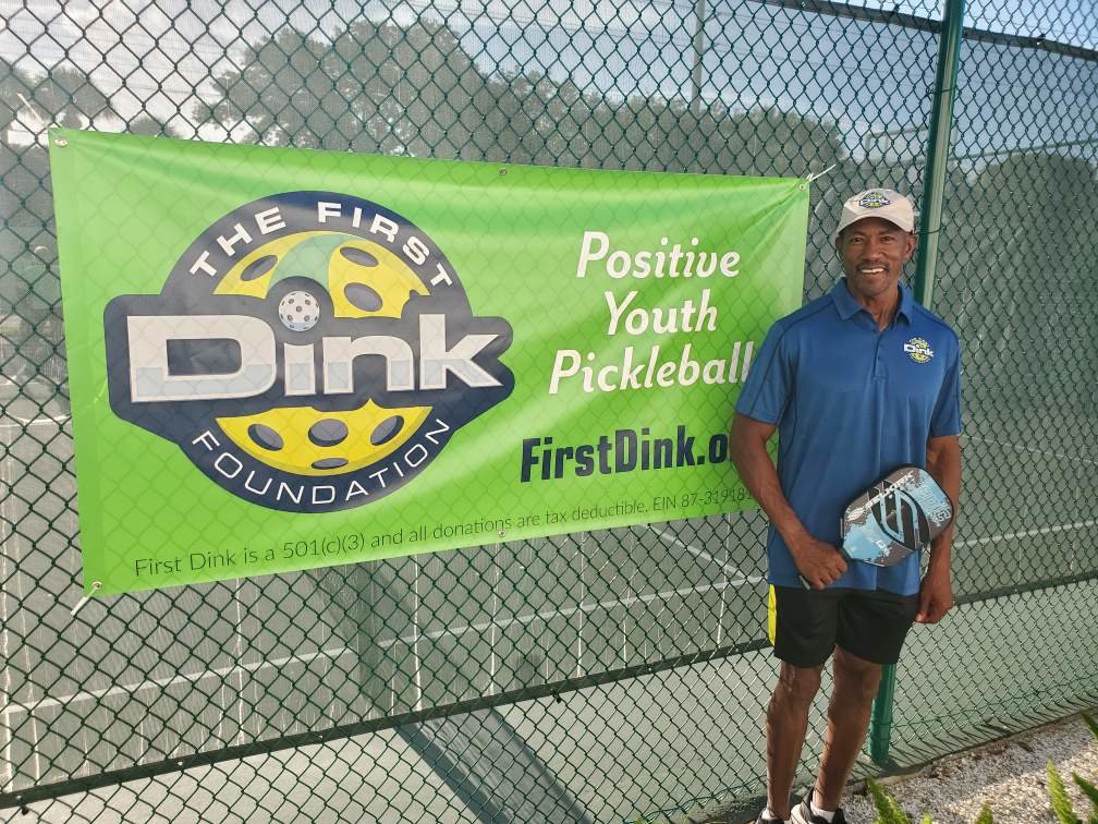 Loren Gay, a member of the First Dink Foundation’s board of directors, was a volunteer coach at the inaugural “Pickleball 101” youth clinic event on Aug. 6, which was National Pickleball Day.
